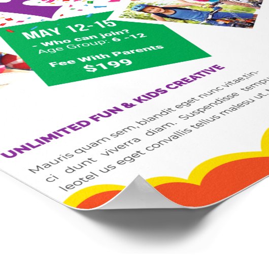 キッズキャンプフライヤーテンプレート ポスター (角)