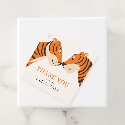 キッズキュートなサファリタイガーありがとう誕生日 フェイバータグ (インサイチュ)