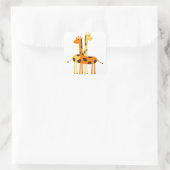 キッズキュートなジャングルキリン スクエアシール (バッグ)