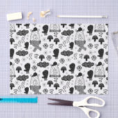 キッズキュートウィンターベアーハットミッテン雪の雲B/W 薄葉紙 (クラフト)