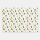 キッズキュートカラフルフクロムドクマッシュルーム ラッピングペーパーシート (正面)