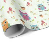 キッズキュートカラフルフクロムドクマッシュルーム ラッピングペーパー (ロールコーナー)
