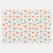 キッズキュートカートゥーンキツネ顔キノコ ラッピングペーパーシート (正面2)