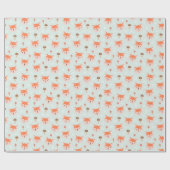 キッズキュートカートゥーンキツネ顔キノコ ラッピングペーパー (フラット)