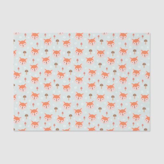 キッズキュートカートゥーンキツネ顔キノコ 薄葉紙 (正面)