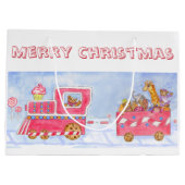 キッズキュートクリスマストイトレイン抱き枕 ラージペーパーバッグ (裏面)