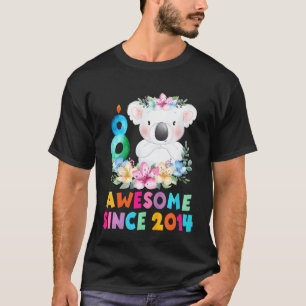 キッズキュートコアラクマ8年誕生日服B用 Tシャツ