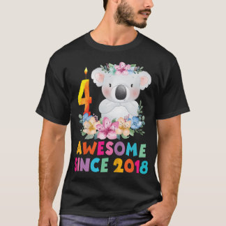 キッズキュートコアラベアー4年誕生日服B Tシャツ