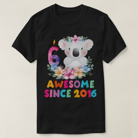 キッズキュートコアラベア6年誕生日服B Tシャツ (デザイン正面)