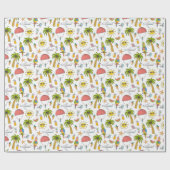 キッズキュートトロピカルバケーションアドベンチャー ラッピングペーパー (フラット)