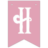 キッズキュートピンクバタフライ誕生日 バンティングフラッグ (第2の旗)