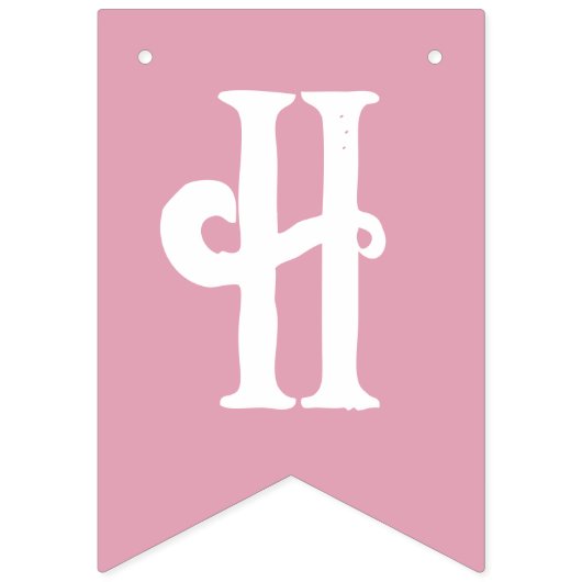 キッズキュートピンクバタフライ誕生日 バンティングフラッグ (第2の旗)