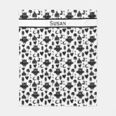 キッズキュートフクロムーンハート傘ウィンターハット フリースブランケット (正面)