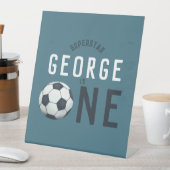 キッズキュートブルースポーツ1st誕生日パーティー 台座サイン (インサイチュ)