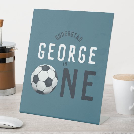 キッズキュートブルースポーツ1st誕生日パーティー 台座サイン (インサイチュ)