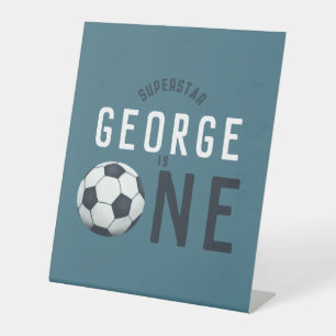 キッズキュートブルースポーツ1st誕生日パーティー 台座サイン