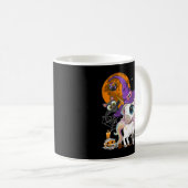 キッズキュートユニコーンウィッチハットパンプキンハロウィーンリッツ コーヒーマグカップ (正面右)