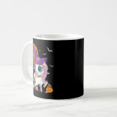 キッズキュートユニコーンウィッチハットパンプキンハロウィーンリッツ コーヒーマグカップ (正面左)