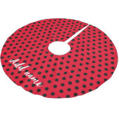 キッズキュートレッドラディバグ水玉模様パーティーパターン ブラッシュドポリエステルツリースカート (アングル)