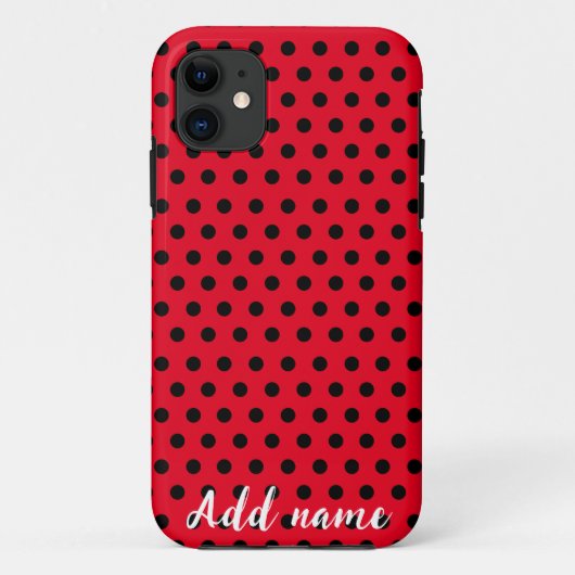 キッズキュートレッドラディバグ水玉模様パーティーパターン Case-Mate iPhoneケース (裏面)