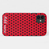 キッズキュートレッドラディバグ水玉模様パーティーパターン Case-Mate iPhoneケース (裏面(横))