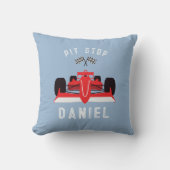 キッズキュートレーシングカーブルー クッション (正面)