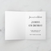 キッズキュート恐竜をテーマにした誕生日 招待状 (内部)