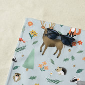 キッズキュート森の動物キッズモノグラム ビーチタオル (インサイチュ)