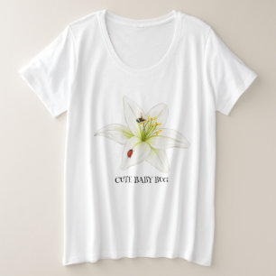キッズキュート水の色ラディバグミツバチon lily Flora プラスサイズTシャツ