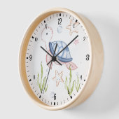 キッズキュート水カラー海洋生物ウォールクロック付き/数字 壁時計 (傾斜)