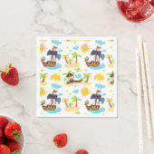 キッズキュート海賊船パターンパーティー スタンダードカクテルナプキン (インサイチュ)