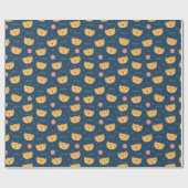 キッズキュート猫顔前糸の玉をプリント ラッピングペーパー (フラット)