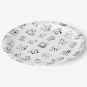 キッズキュート白黒アニマルクラシック ペーパープレート (アングル)