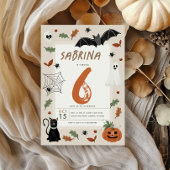 キッズキュート秋ハロウィーン6誕生日 招待状