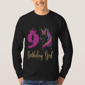 キッズキュート第9誕生日ガールユニコーン,第9誕生日 Tシャツ