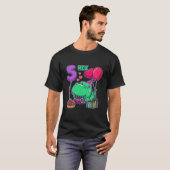 キッズキュート3レックス第5誕生日第3恐竜5 Tシャツ (正面フル)