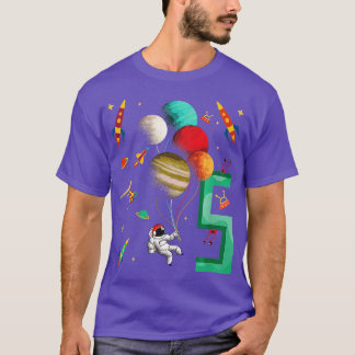 キッズキュート5誕生日5歳オードラースペースマン Tシャツ