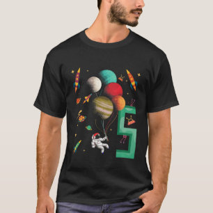 キッズキュート5誕生日5歳トドラースペーセマ Tシャツ