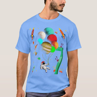 キッズキュート7誕生日7歳オードラースペースマン Tシャツ