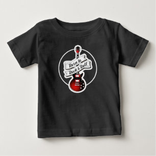 キッズギタ生まれーへロック&バ転がンドミュージックロッカー ベビーTシャツ