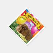 キッズギニアカスタム豚の誕生日パーティー風船 スタンダードカクテルナプキン (角)