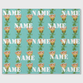 キッズクパーソナライズされたリスマス小妖精や小人 ラッピングペーパー (フラット)