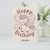 キッズクラウドユニコーン誕生日 カード (スタンド正面)