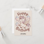 キッズクラウドユニコーン誕生日 カード (正面/裏面インサイチュ)