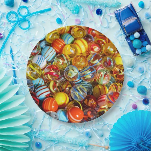 キッズクラシックマーブル使い捨て紙プレート ペーパープレート (パーティー)