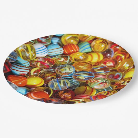 キッズクラシックマーブル使い捨て紙プレート ペーパープレート (アングル)