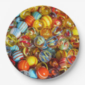 キッズクラシックマーブル使い捨て紙プレート ペーパープレート (正面)