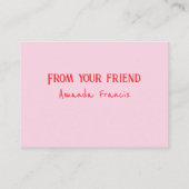 キッズクラスルームのバレンタインデーかわいい子猫 ノートカード (裏面)