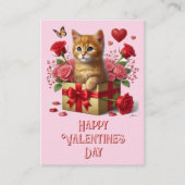 キッズクラスルームのバレンタインデーかわいい子猫 ノートカード (正面)