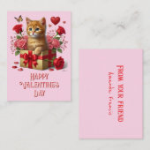 キッズクラスルームのバレンタインデーかわいい子猫 ノートカード (正面/裏面)